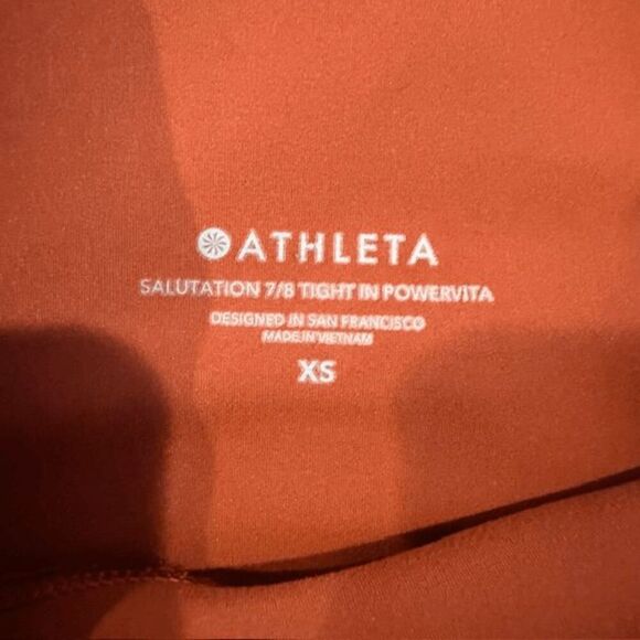 Athleta Twist Salutation Stash Pocket 7/8 Tight Yoga Pant Leggings Rust Size XS - Picture 6 of 13